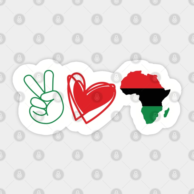 Peace Love Black history, Africa, BLM, Black History Month Sticker by UrbanLifeApparel